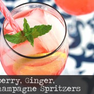 Strawberry, Ginger, and Champagne Spritzers
