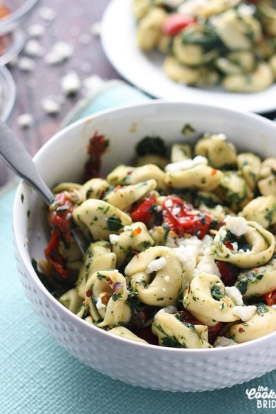 Tortellini with Roasted Tomatillo Sauce