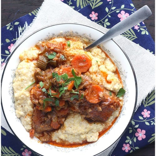 Country Style Slow Cooker Pork Ribs with Parmesan Corn Grits - The ...