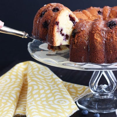 Bourbon Blueberry Pound Cake - The Cooking Bride