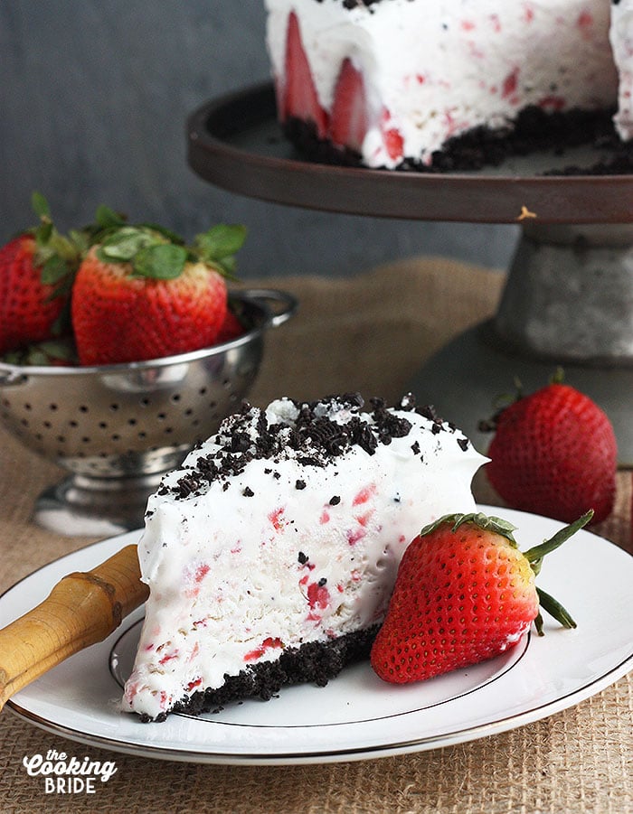 Strawberry Ice Cream Cake with Oreo Crust The Cooking Bride