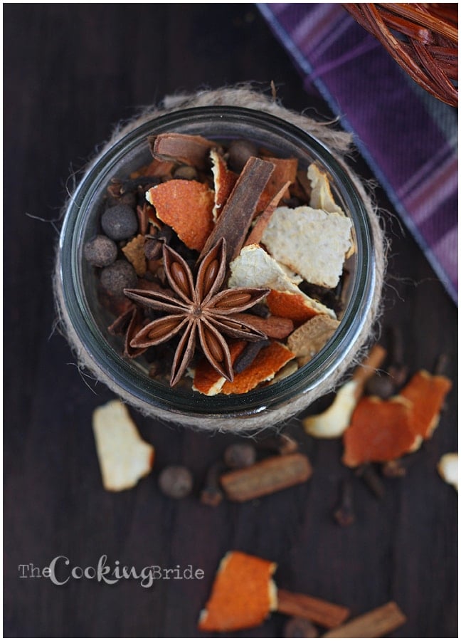 DIY homemade mulling spices recipe for apple cider or mulled wine. Perfect for chilly Fall nights! Add a jigger of spiced rum for extra warmth.