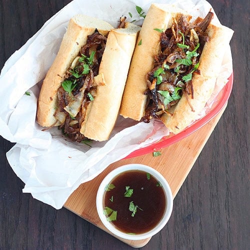 slow cooker French dip sandwiches