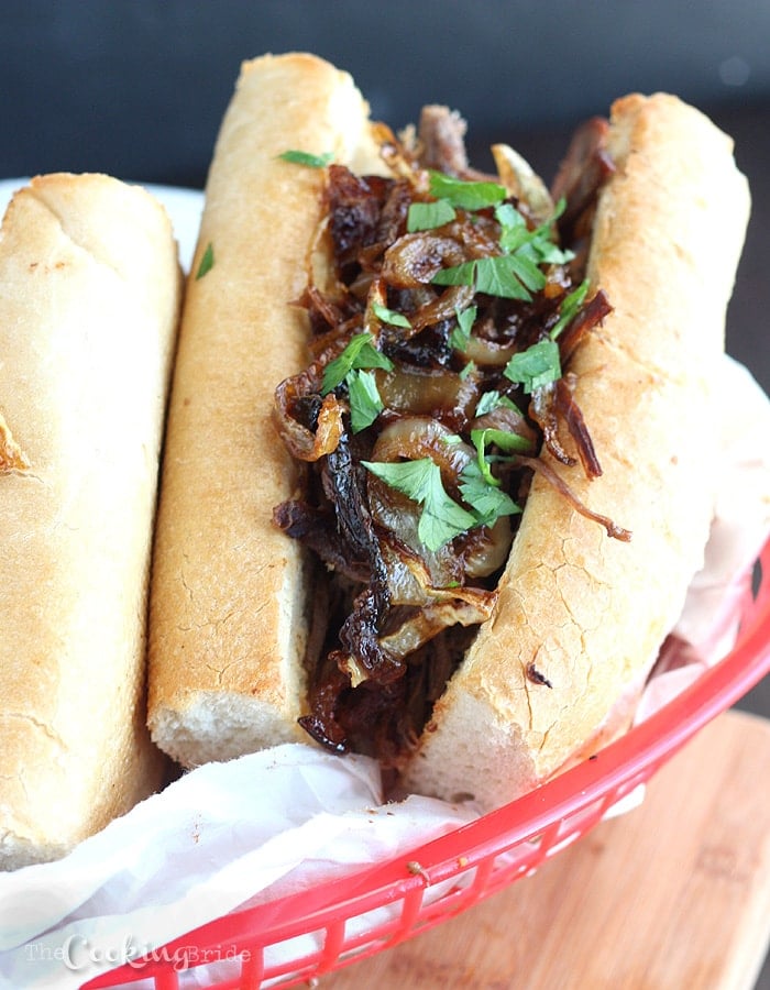 slow cooker French dip sandwiches