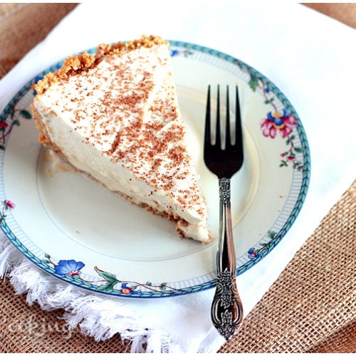 A shot of Kahlúa and brandy make this boozy, creamy, frozen Brandy Alexander pie a delicious decadent dessert that is for adults only.