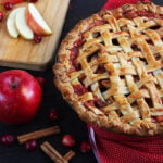 baked lattice cranberry apple pie