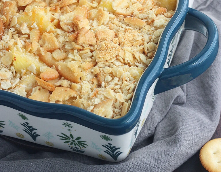 Baked Pineapple Casserole with Ritz Crackers