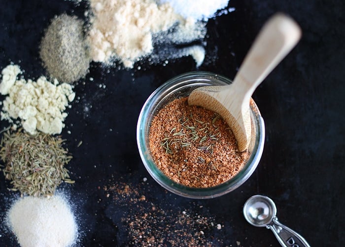 Try this spice rub on your favorite chicken, pork, or fish recipes. A variety of herbs and spices will add extra flavor to all your meat dishes.