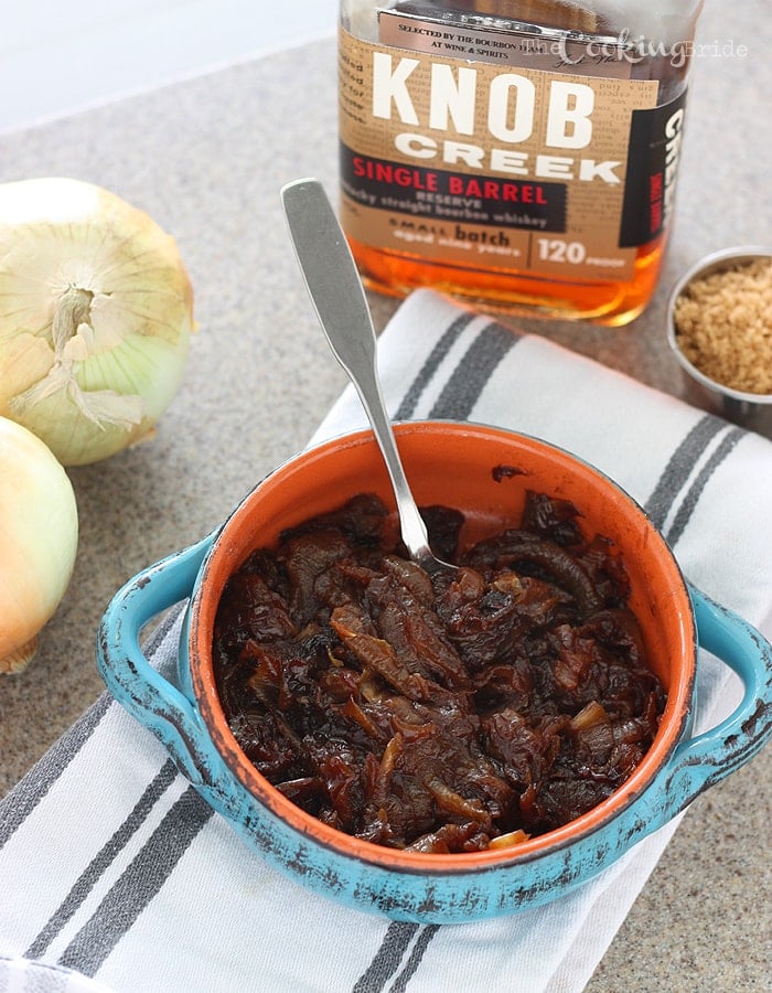 Bourbon and brown sugar give these slowly simmered caramelized onions a rich, creamy flavor and buttery texture. Delicious on just about everything!
