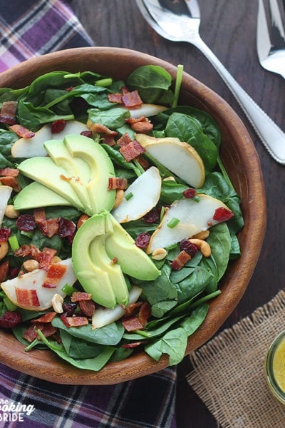 spinach pear salad