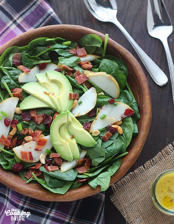 spinach pear salad