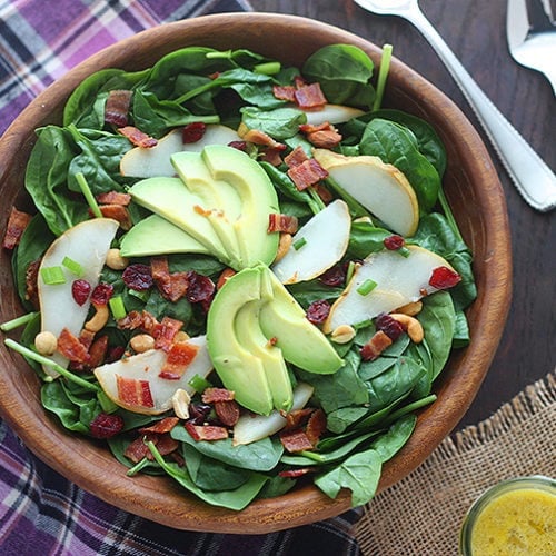 spinach pear salad