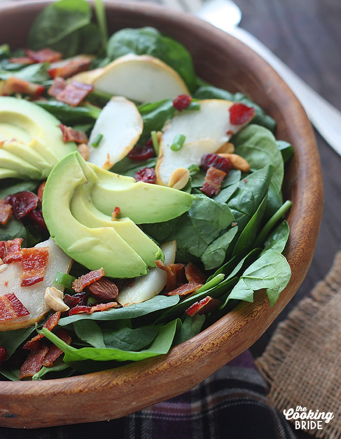 spinach pear salad