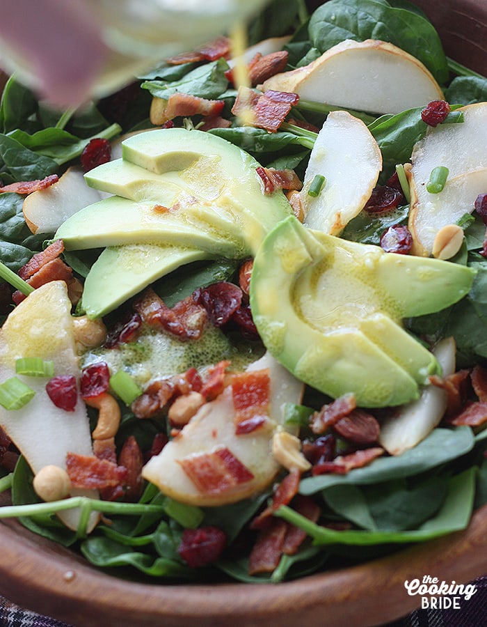 spinach pear salad