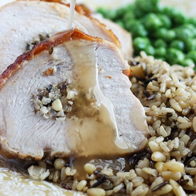 Wild Rice Stuffed Turkey Breast