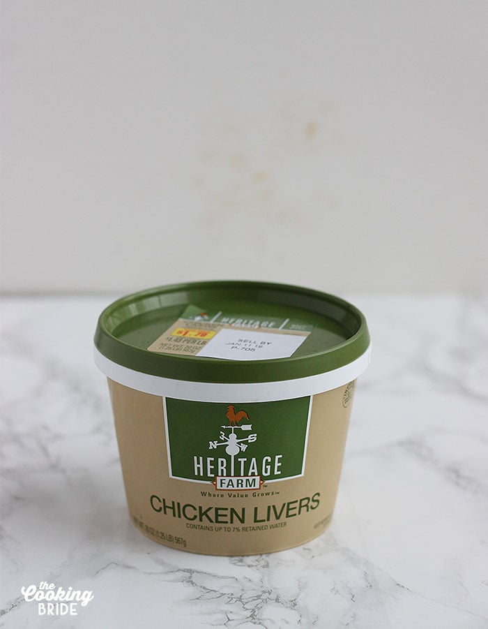 container of chicken livers