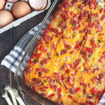 Tater Tot Ham and Cheese Breakfast Casserole - The Cooking Bride