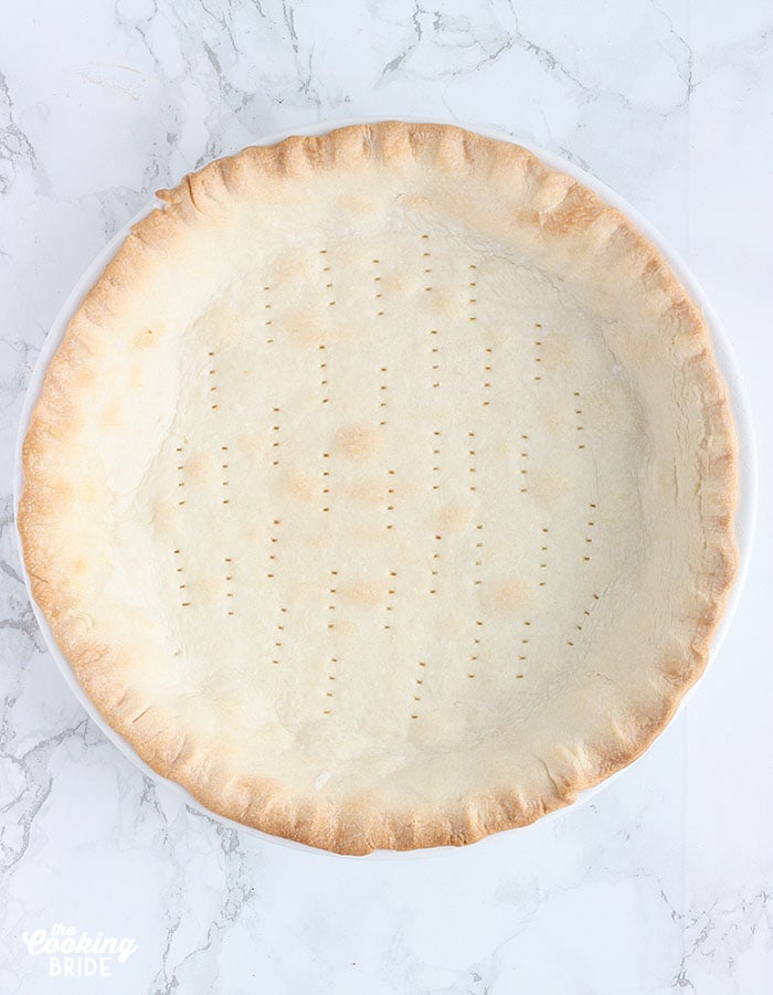 pie crust after it has been blind baked