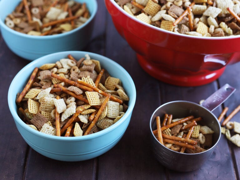 Oven Baked Chex Mix with Bacon Grease