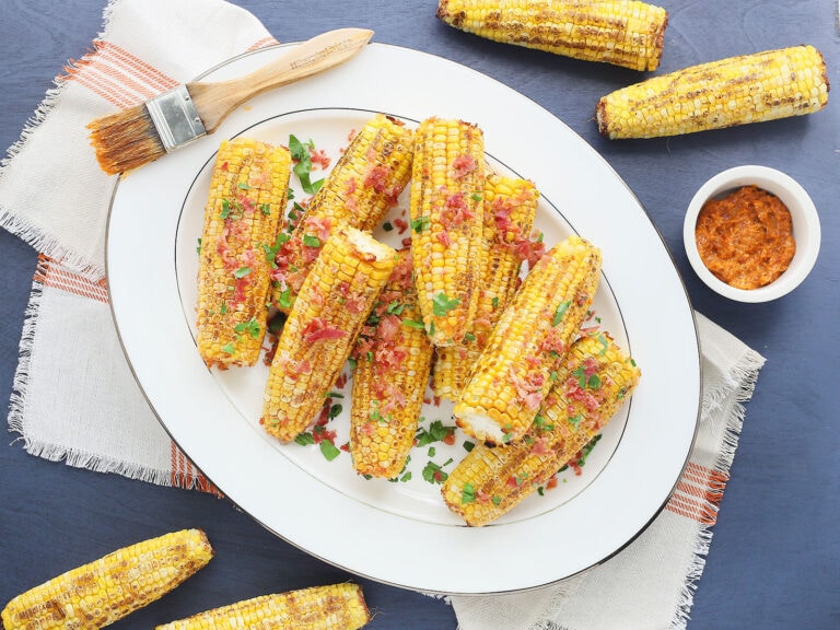 Roasted Corn with Bacon Butter