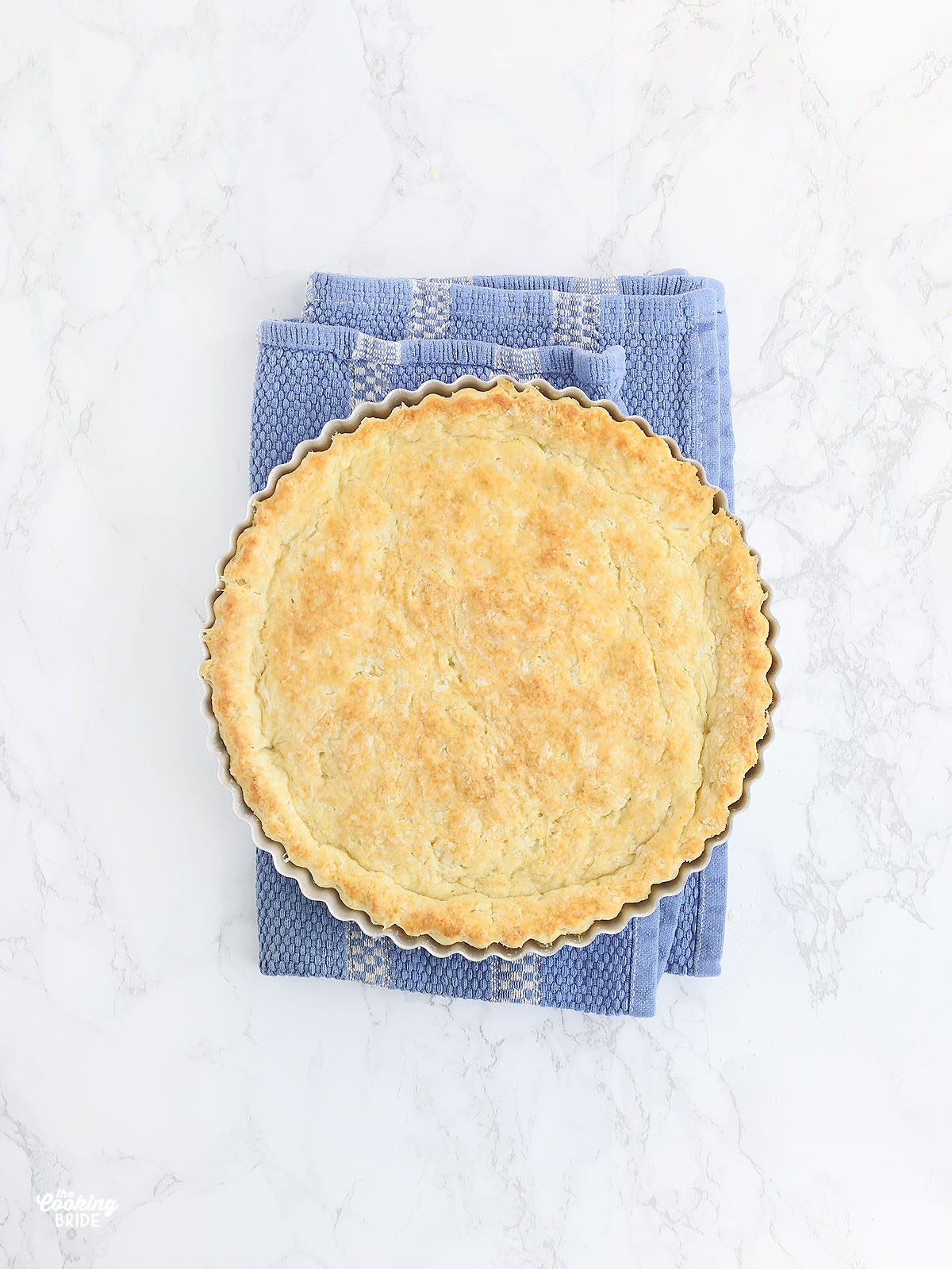 baked buttermilk biscuit crust in a tart pan