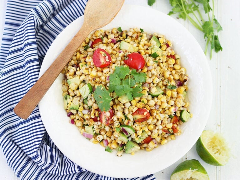 Roasted Corn Salad with Honey Lime Dressing + VIDEO