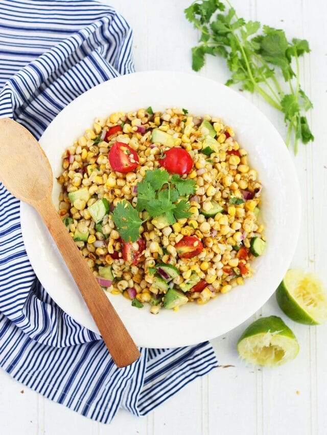 Roasted Corn Salad With Honey Lime Dressing Recipe