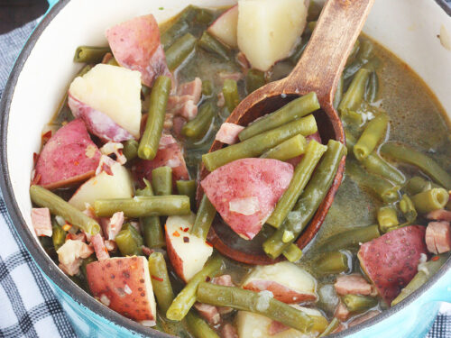 Slow Cooker Green Beans and Potatoes - My Turn for Us