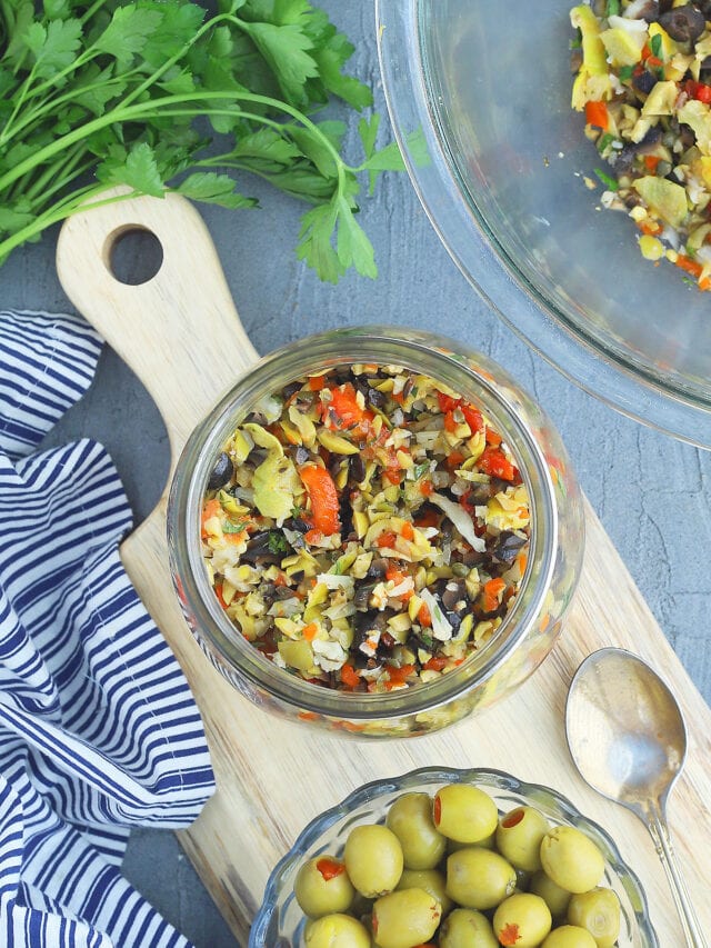 recipe for olive salad in muffuletta
