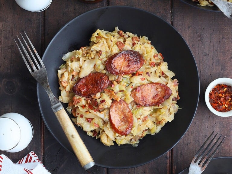 Fried Cabbage and Smoked Sausage