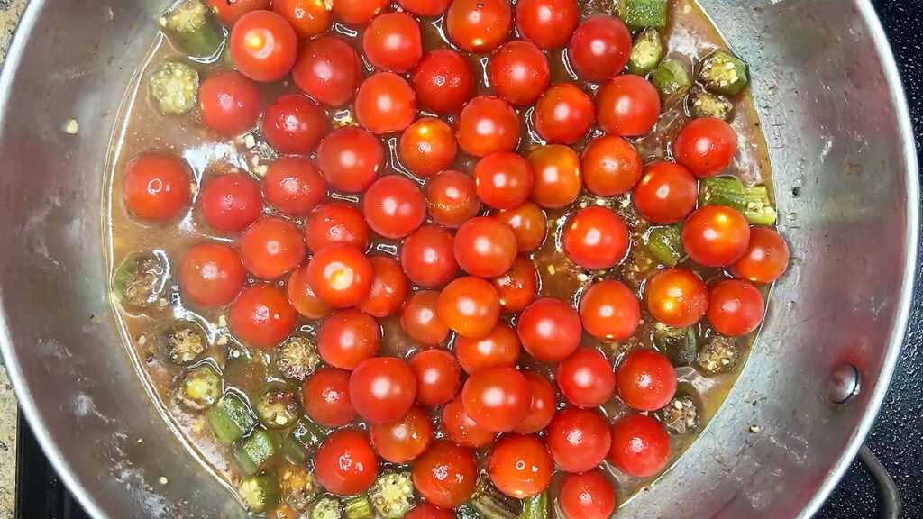 Oven Roasted Chicken Thighs with Okra and Tomatoes - The Cooking Bride