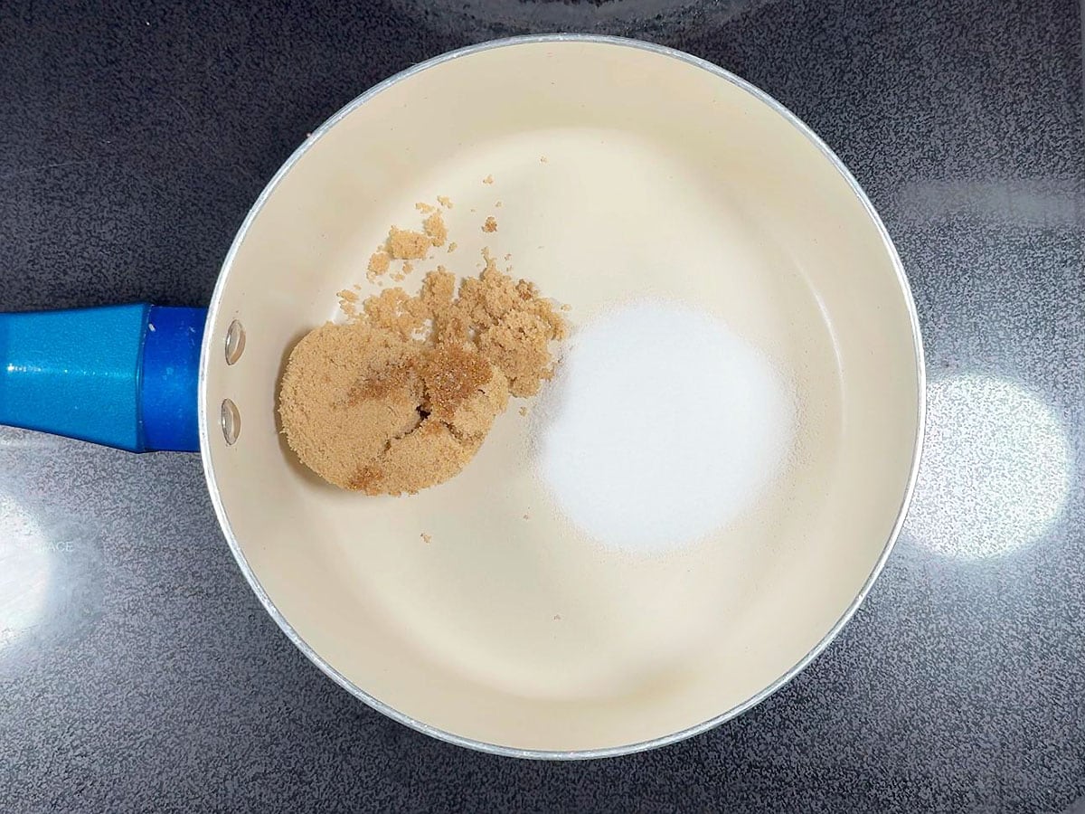 Brown sugar and salt in a medium saucepan.
