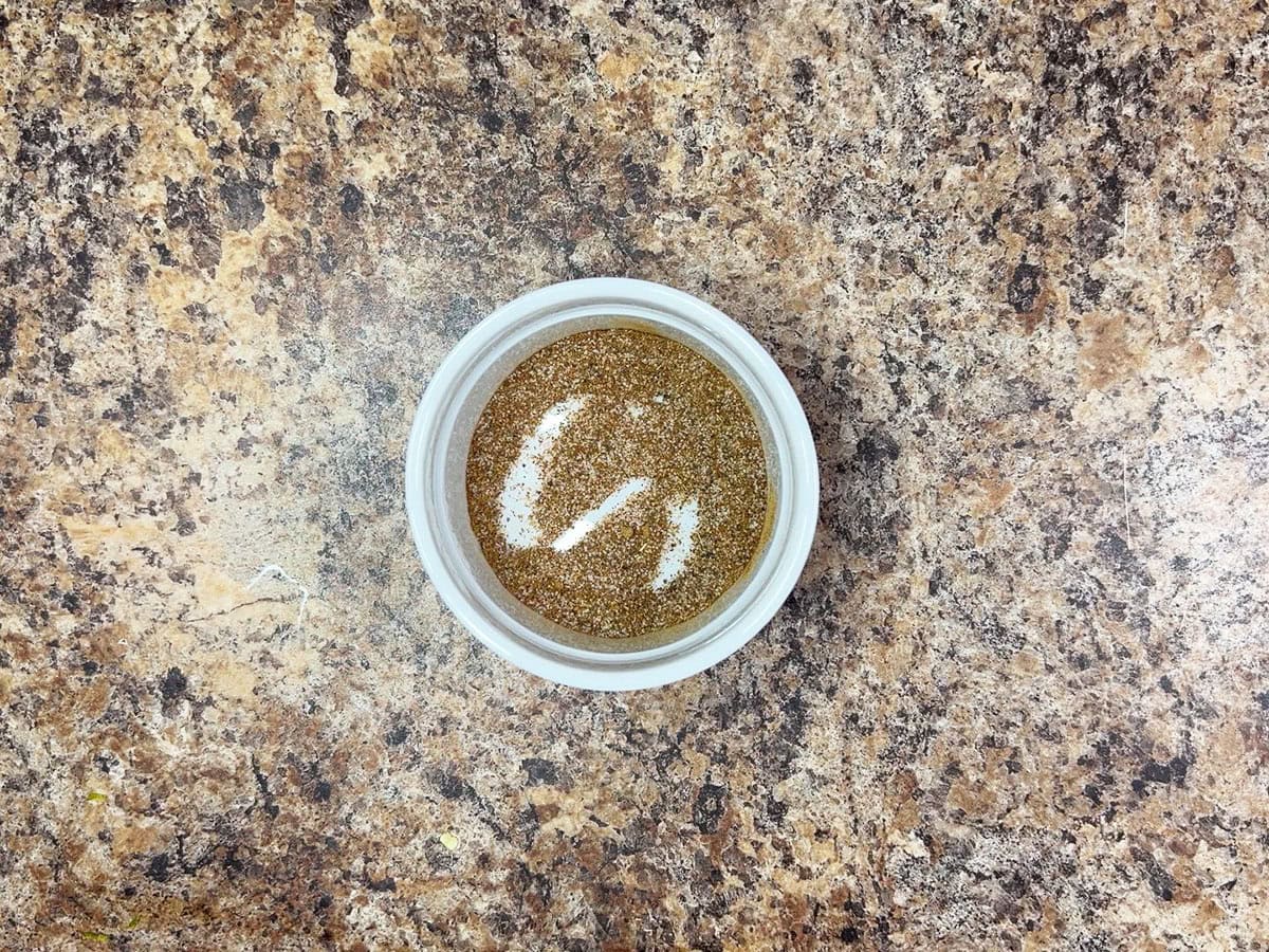 Mixed Baja seasoning mix in a small bowl.
