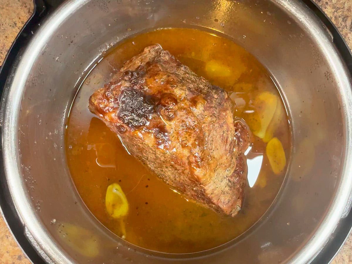 Roast in the Instant Pot after it has cooked for 90 minutes.