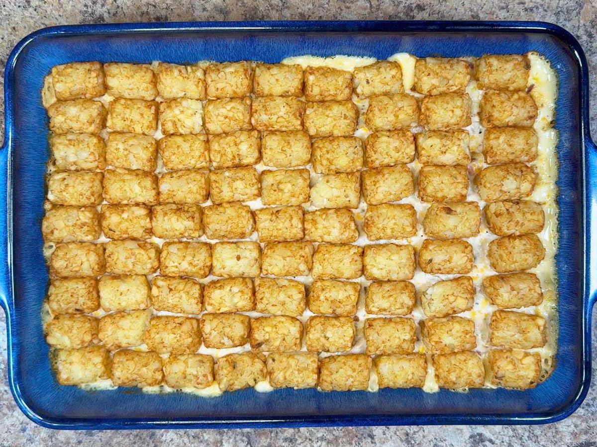 Casserole after it has baked for 35 minutes.