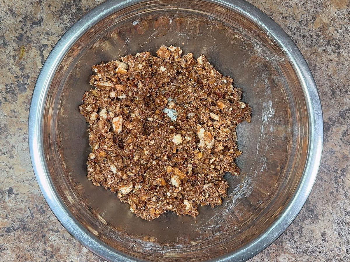 Bourbon ball dough after it has been mixed together.