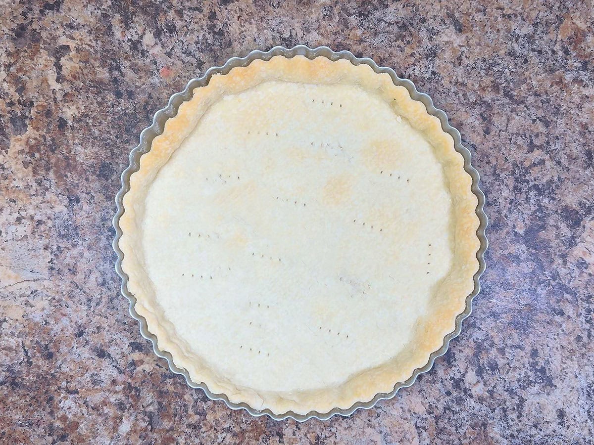 Blind baked pie shell.