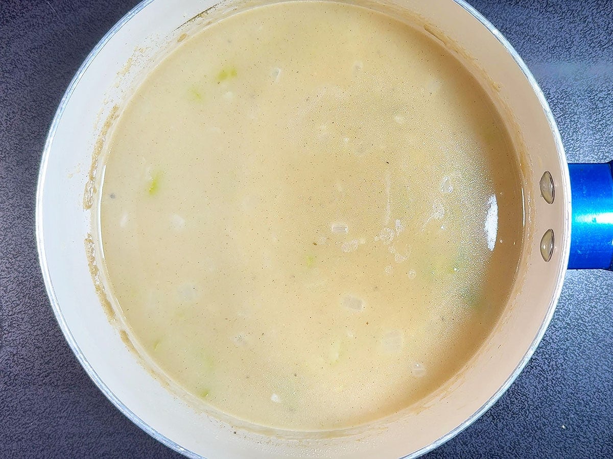 Giblet gravy with giblet stock added.