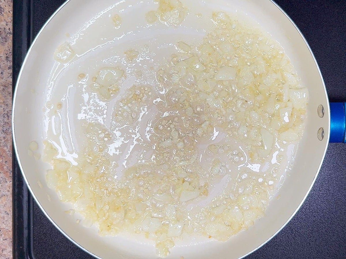 Diced onions sauteed in butter.